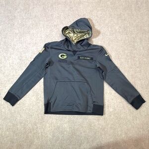 Nike Green Bay Packers Salute To Service Thermal Fit Hoodie Kids Medium